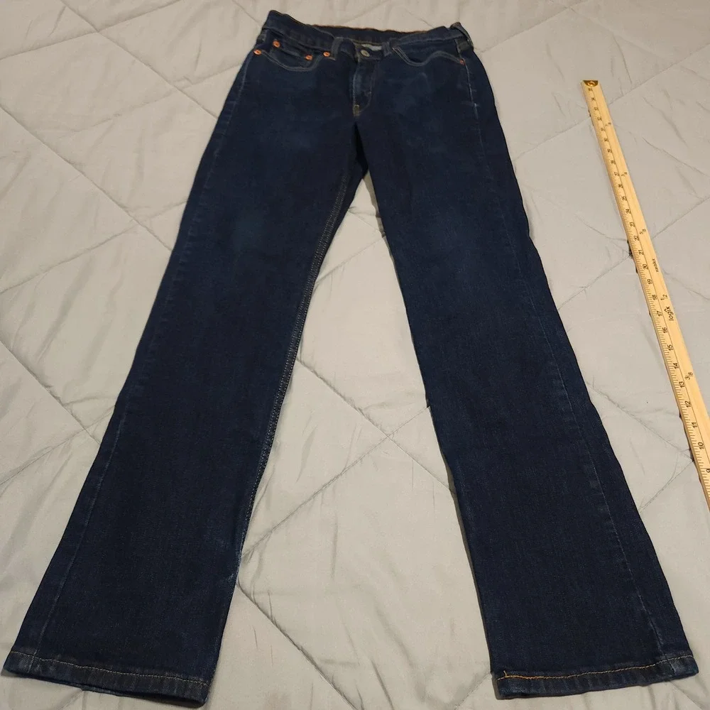 Levi's 514 Straight Fit Jeans Mens 30x32 Dark Wash Stretch Denim Blue